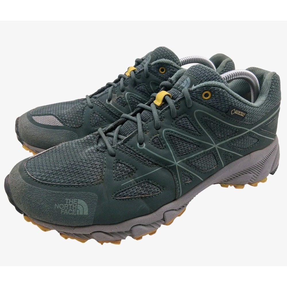 The North Face Shoes Mens 10 Green Gray Gore-Tex Trail Hiking Sneakers NFOA327W